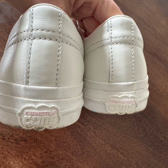 Converse White Sneakers with Pink Star Accents - Picture 8 of 13